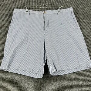 Polo Ralph Lauren Mens Shorts 40 Blue Striped Seersucker Stretch Classic Fit
